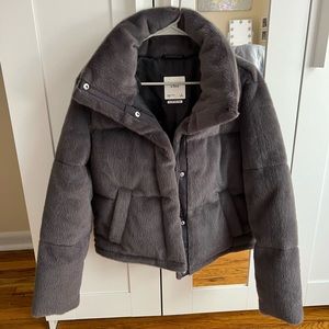 Abercrombie faux fur mini puffer